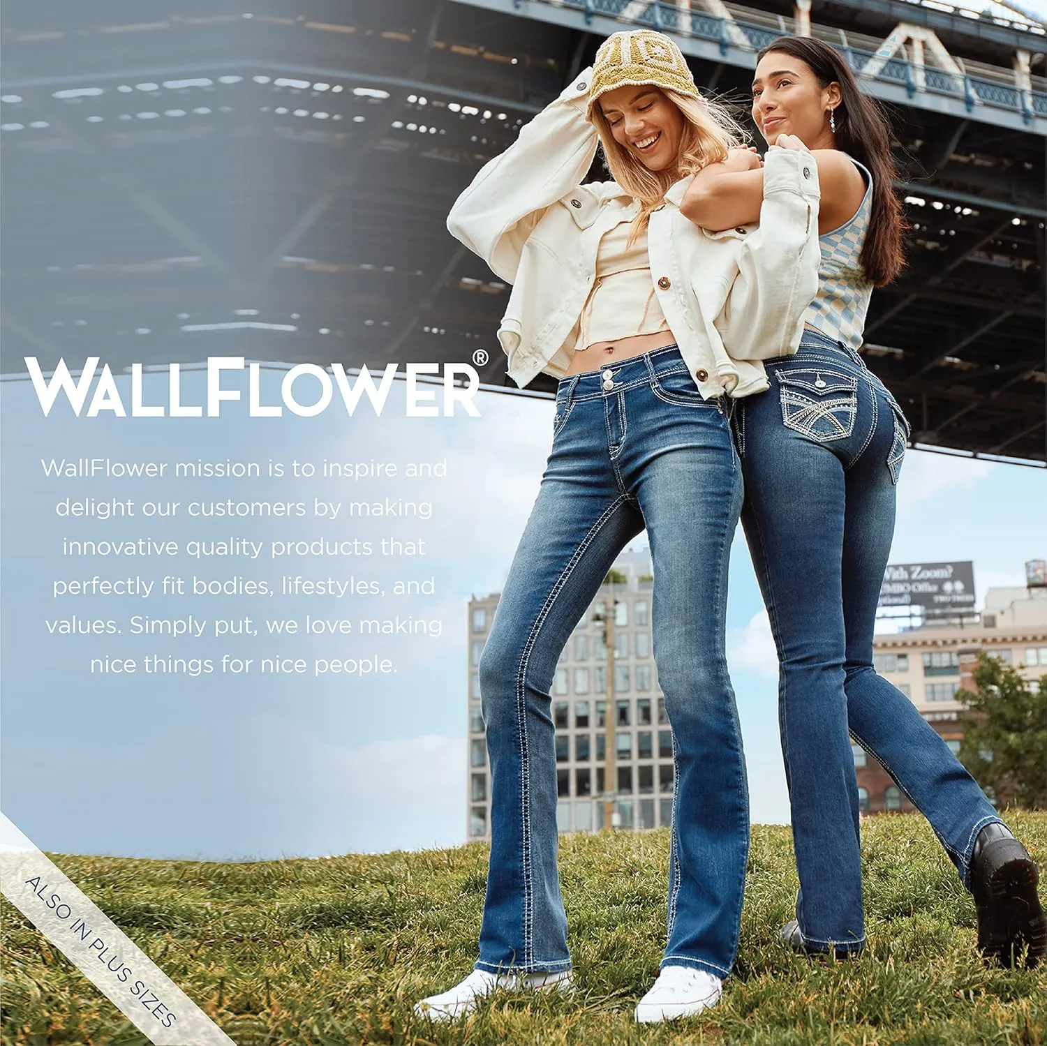 WallFlower Women's Fearless Curvy 70s Bootcut Denim Super High-Rise Insta Vintage Juniors Jeans