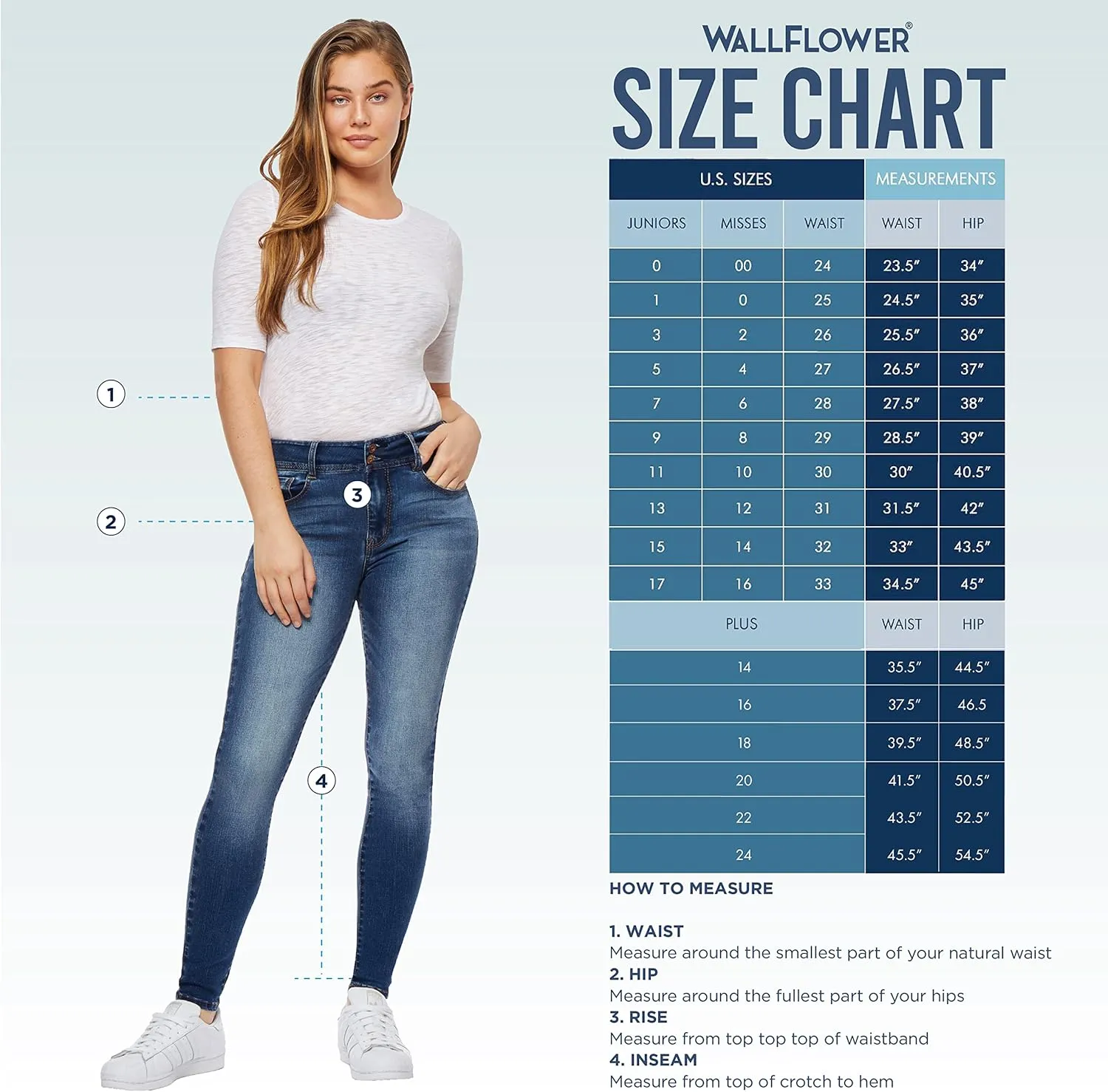 WallFlower Women's Fearless Curvy 70s Bootcut Denim Super High-Rise Insta Vintage Juniors Jeans