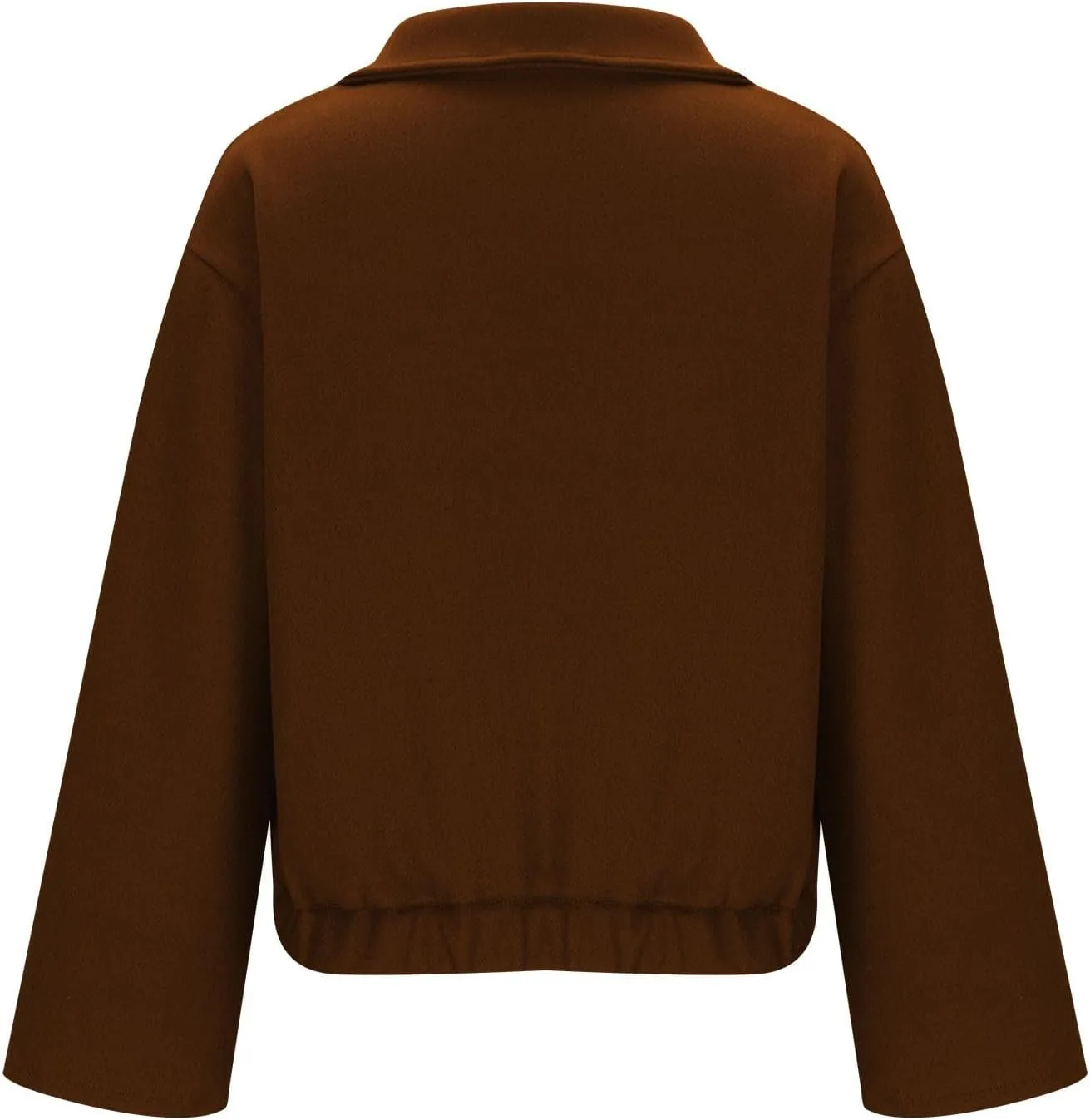 Winter Coats for Women 2024 Fashion Elegant Lapel Collar Cropped Peacoat Fall Warm Woolen Trench Coat Outerwear