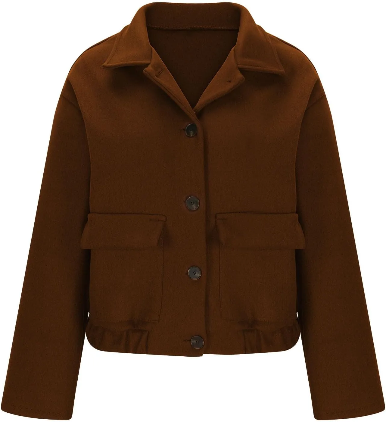Winter Coats for Women 2024 Fashion Elegant Lapel Collar Cropped Peacoat Fall Warm Woolen Trench Coat Outerwear