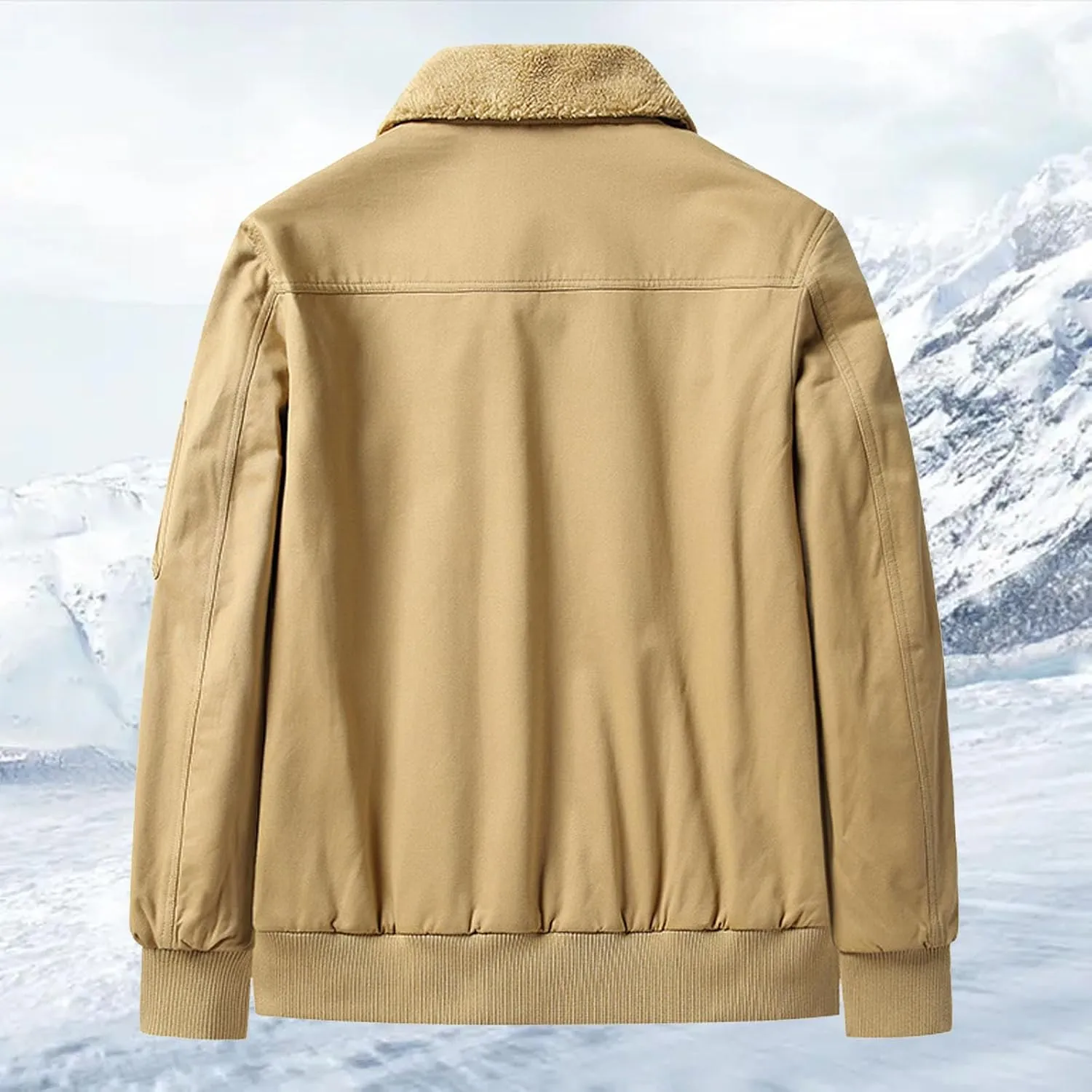 Winter Jacket Men's Relaxed Fit Lightweight Jackets Cargo Jackets Fleece Lined Hooded Casual Velvet Sports Warm Jacket