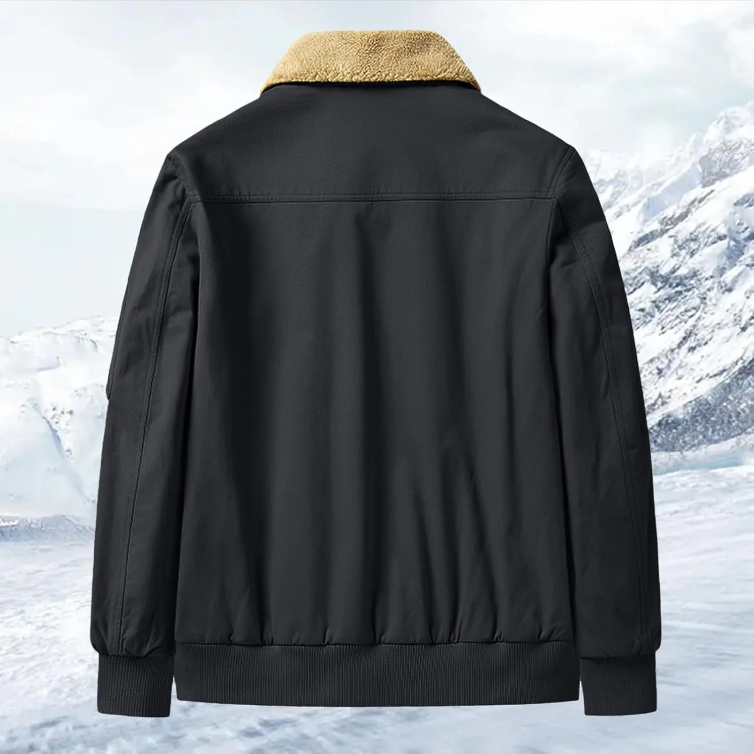 Winter Jacket Men's Relaxed Fit Lightweight Jackets Cargo Jackets Fleece Lined Hooded Casual Velvet Sports Warm Jacket