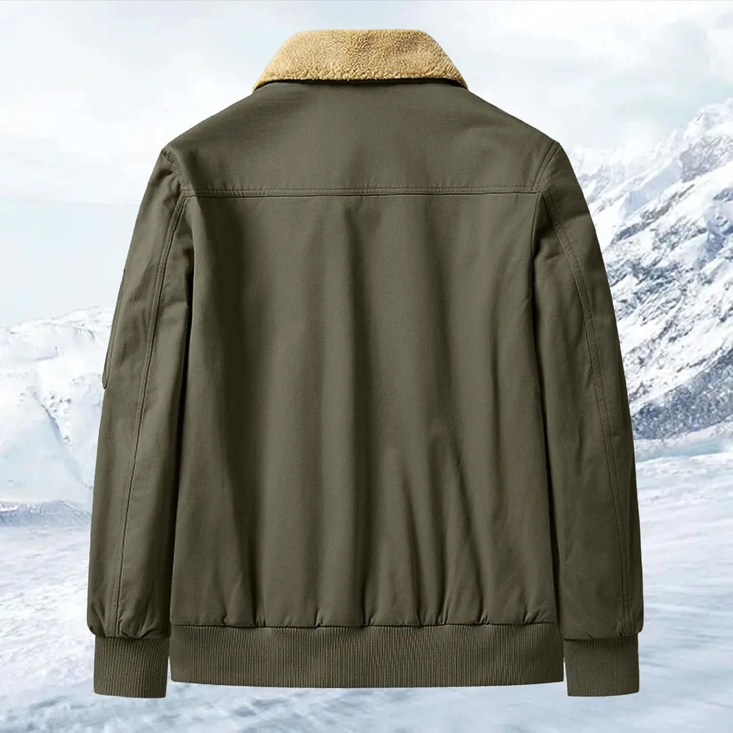 Winter Jacket Men's Relaxed Fit Lightweight Jackets Cargo Jackets Fleece Lined Hooded Casual Velvet Sports Warm Jacket