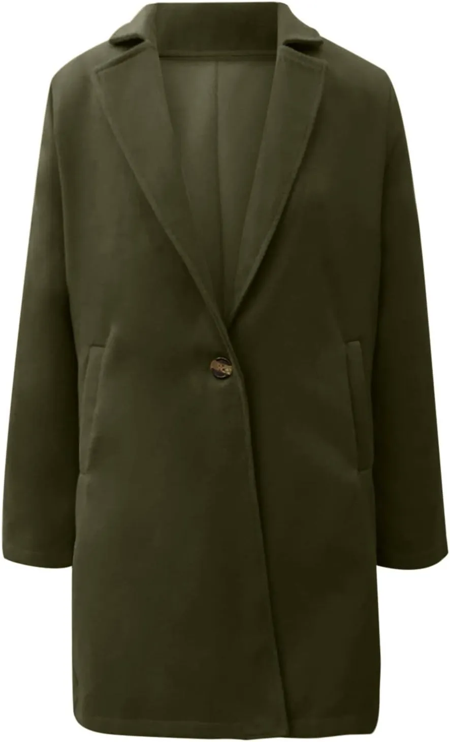 Winter Trench Coat for Women Singe Breasted Notched Lapel Collar Wool Coats Mid Long Oversized Over Coats Jackets