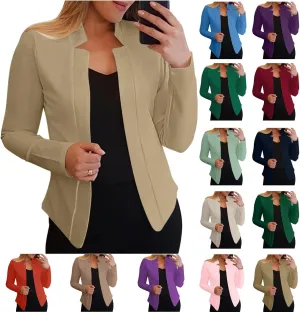 Women Bussiness Blazers Casual Open Front Long Sleeve Work Office Blazer Jacket Button Lapel Blazer 2024