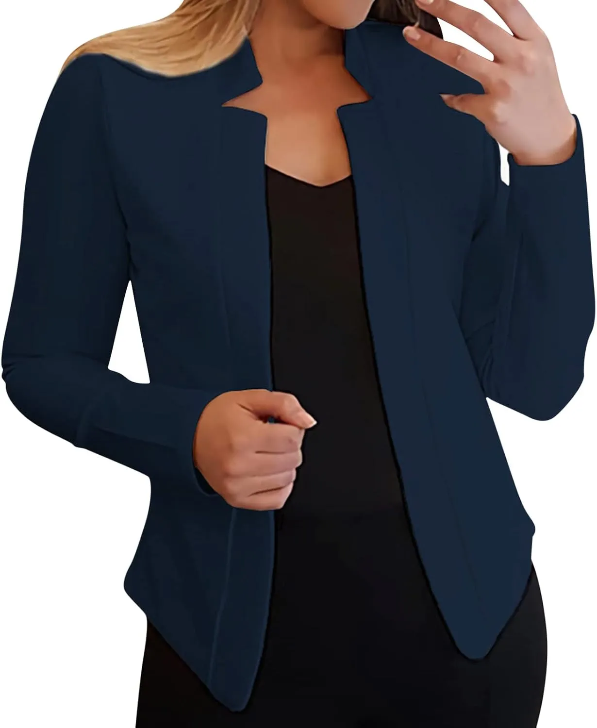 Women Bussiness Blazers Casual Open Front Long Sleeve Work Office Blazer Jacket Button Lapel Blazer 2024