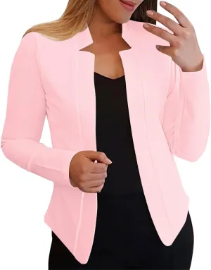 Women Bussiness Blazers Casual Open Front Long Sleeve Work Office Blazer Jacket Button Lapel Blazer 2024