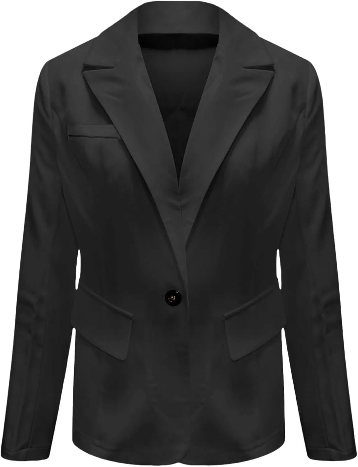 Women Casual Blazers 2025 Long Sleeved Solid Color Open Front Work Office Commuting Slim Fit Lightweight Suit Jackets