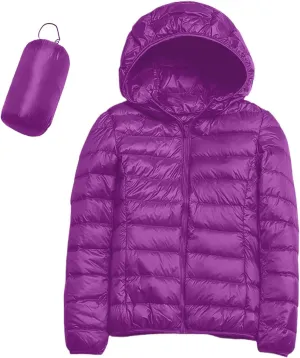 Women Coats Winter Packable Puffer Jacket Down Puffy Coat Hooded Zip Lightweight Warm Bubble Jackets Short 2024 Fall