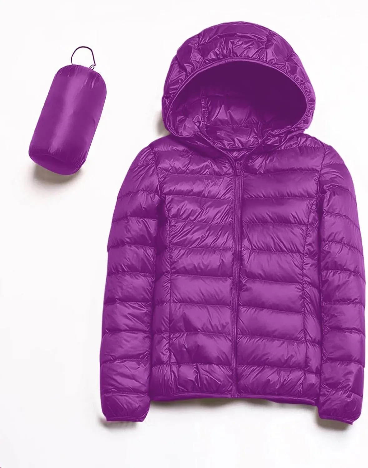 Women Coats Winter Packable Puffer Jacket Down Puffy Coat Hooded Zip Lightweight Warm Bubble Jackets Short 2024 Fall