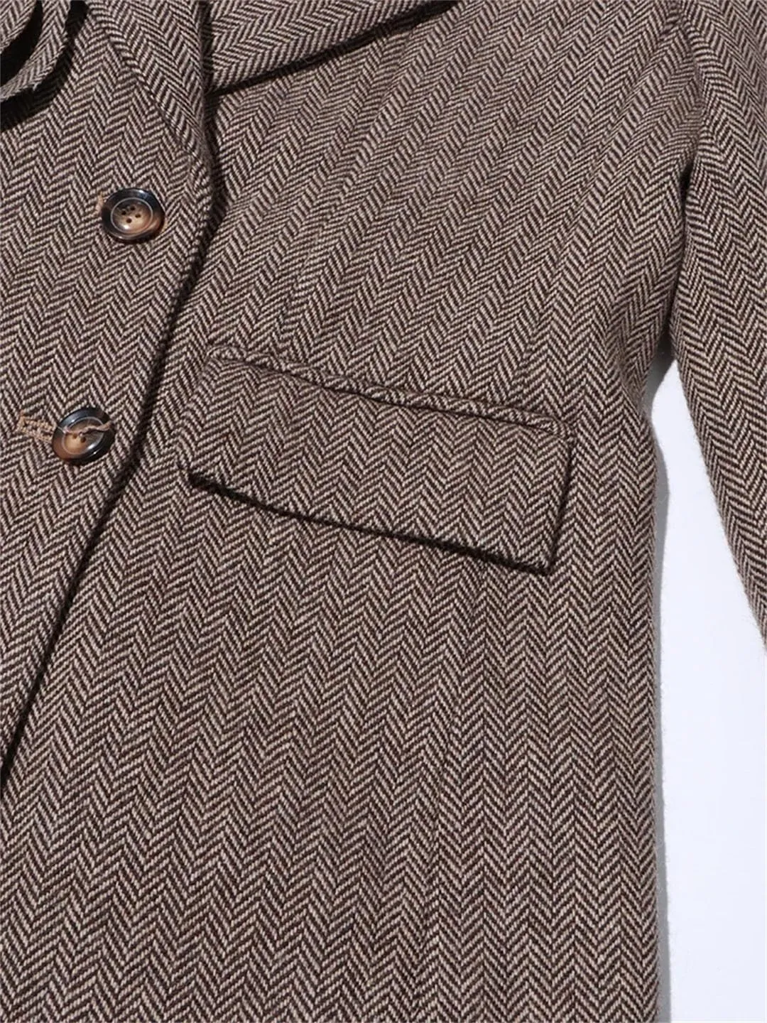Women Solid Spliced Appliques Notched Collar Long Sleeve Patchwork Button Slim Blazers