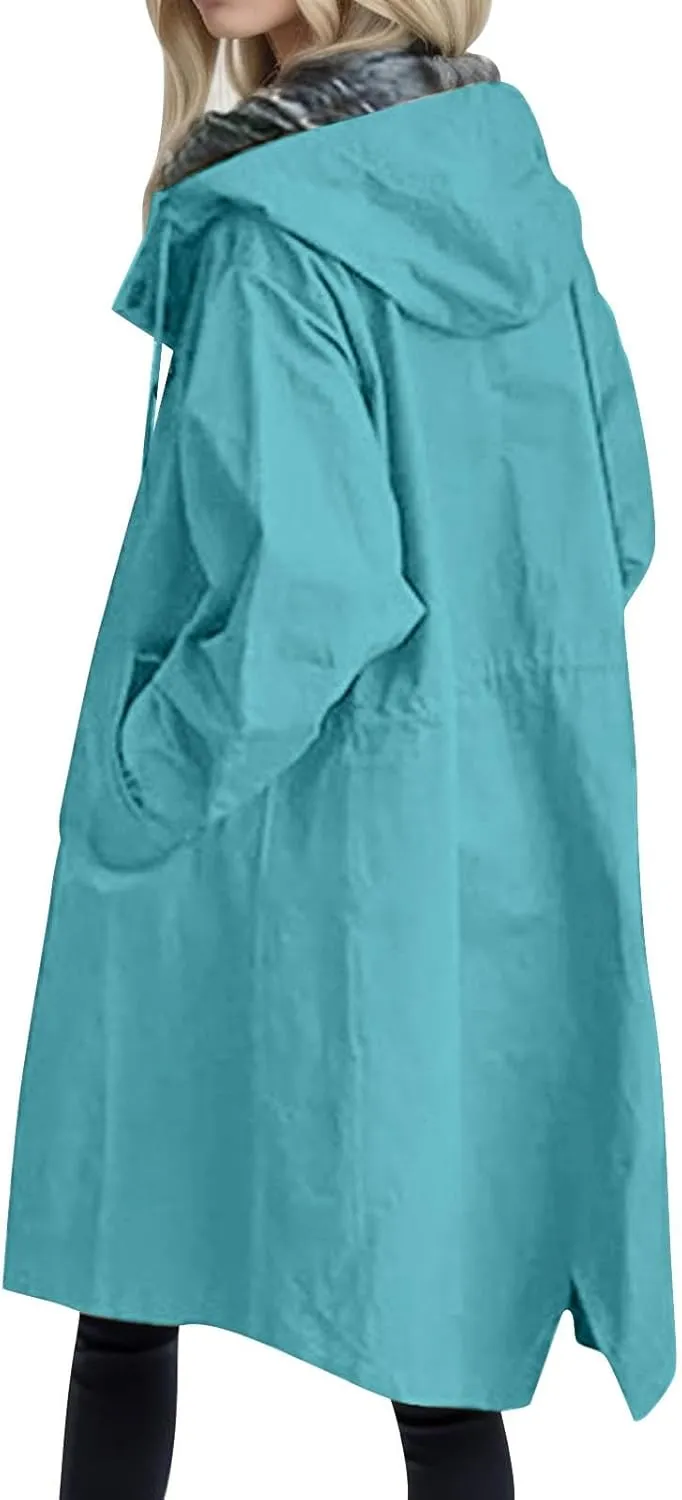 Women Trench Coat/Windbreaker Spring and Fall Fashion,Water Resistant Thin Transition Jacket