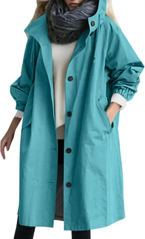 Women Trench Coat/Windbreaker Spring and Fall Fashion,Water Resistant Thin Transition Jacket