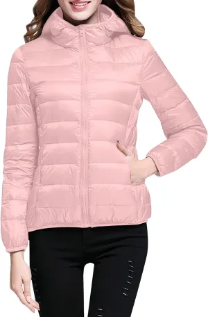 Women's 2024 Winter Solid Color Button Zipper Thicken Down Jackets Coat Outerwear with Faux Fur Removable Hood