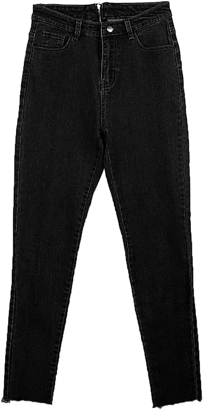 Womens Back Zipper Jeans Trendy Slim Fit Petite Sexy High Waisted Skinny Jeans Stretch Denim Pants with Pockets 2025