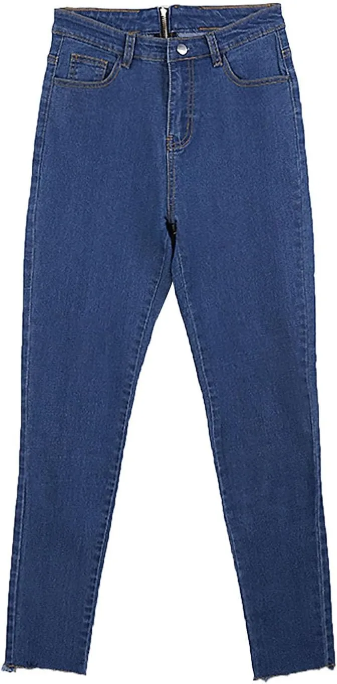 Womens Back Zipper Jeans Trendy Slim Fit Petite Sexy High Waisted Skinny Jeans Stretch Denim Pants with Pockets 2025