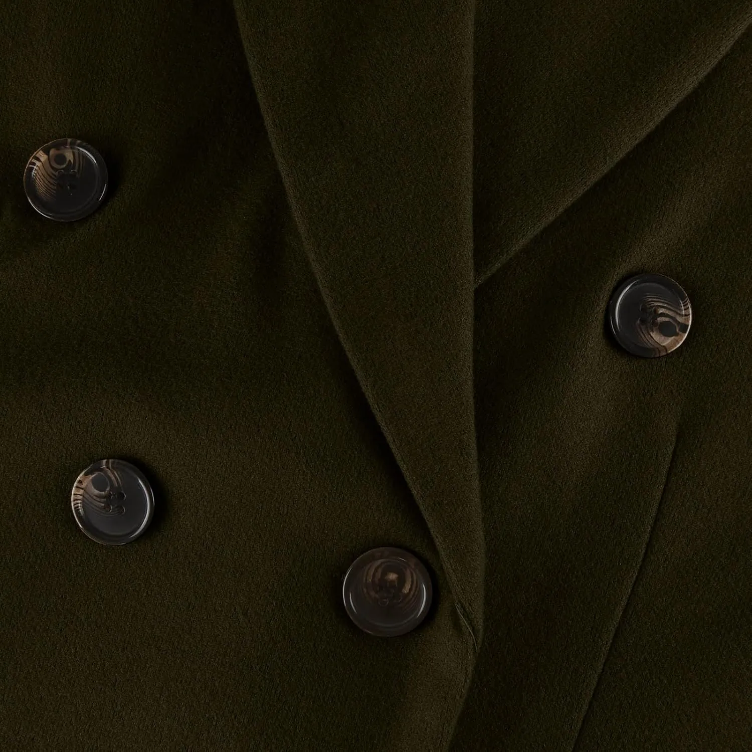 Women's Big Notch Lapel Single Breasted Mid-Long Wool Blend Coat Double Breasted Trench Coat Fall Winter Clothes