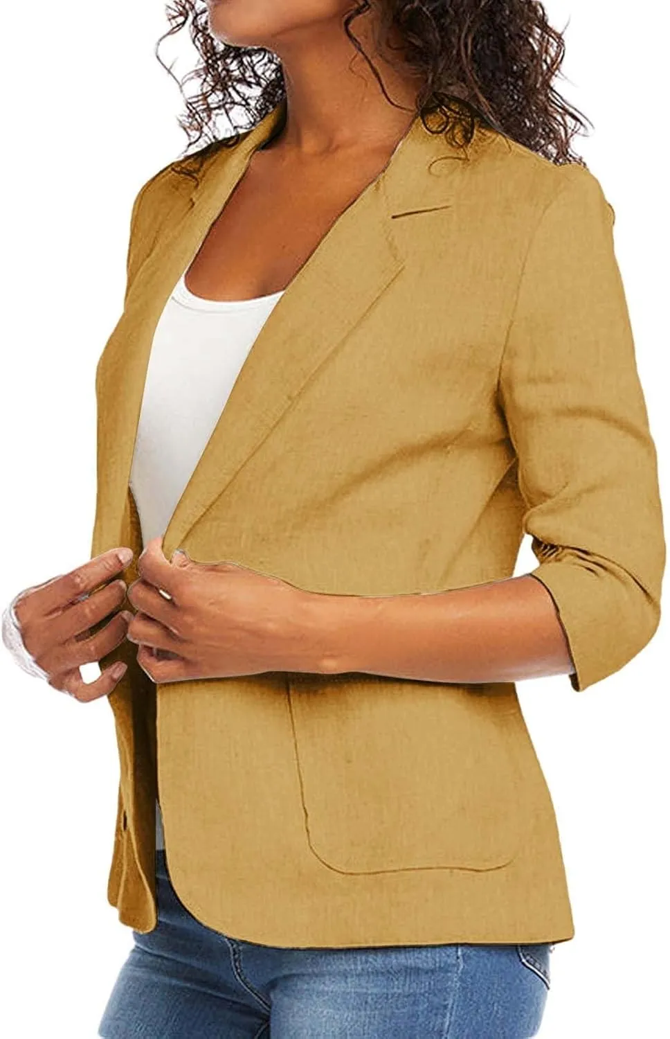 Womens Black Blazer 2025 Open Front Solid Color Cardigan Jacket Plus Size Comfy Office Work Business