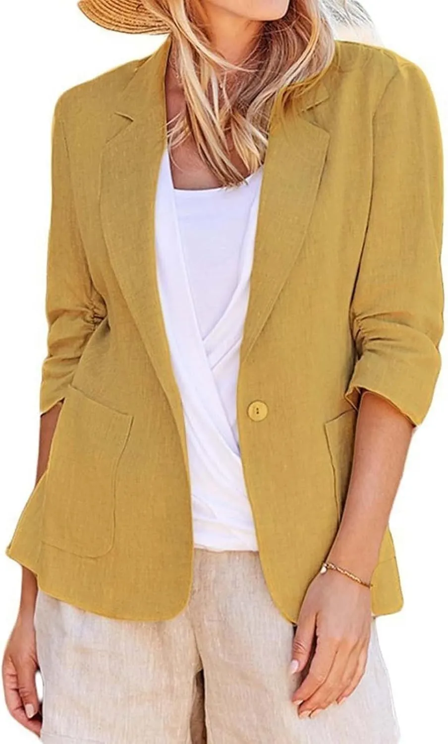 Womens Black Blazer 2025 Open Front Solid Color Cardigan Jacket Plus Size Comfy Office Work Business