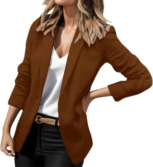Womens Blazer Dresses Midi Length,Casual Solid Color Suit Jacket Lapel Keep Warm and Slim Blazers Casual Plus Size