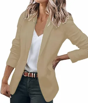 Womens Blazer Dresses Midi Length,Casual Solid Color Suit Jacket Lapel Keep Warm and Slim Blazers Casual Plus Size