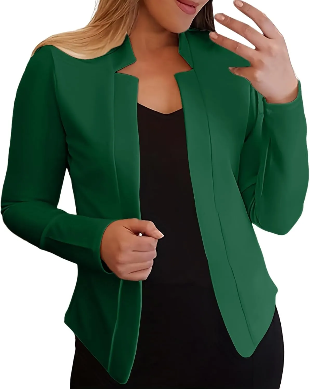 Womens Blazer Jackets 2024 Fall Fashion Open Front Cardigan Blazers Business Casual Long Sleeve Dressy Suit Work Coat