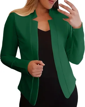 Womens Blazer Jackets 2024 Fall Fashion Open Front Cardigan Blazers Business Casual Long Sleeve Dressy Suit Work Coat