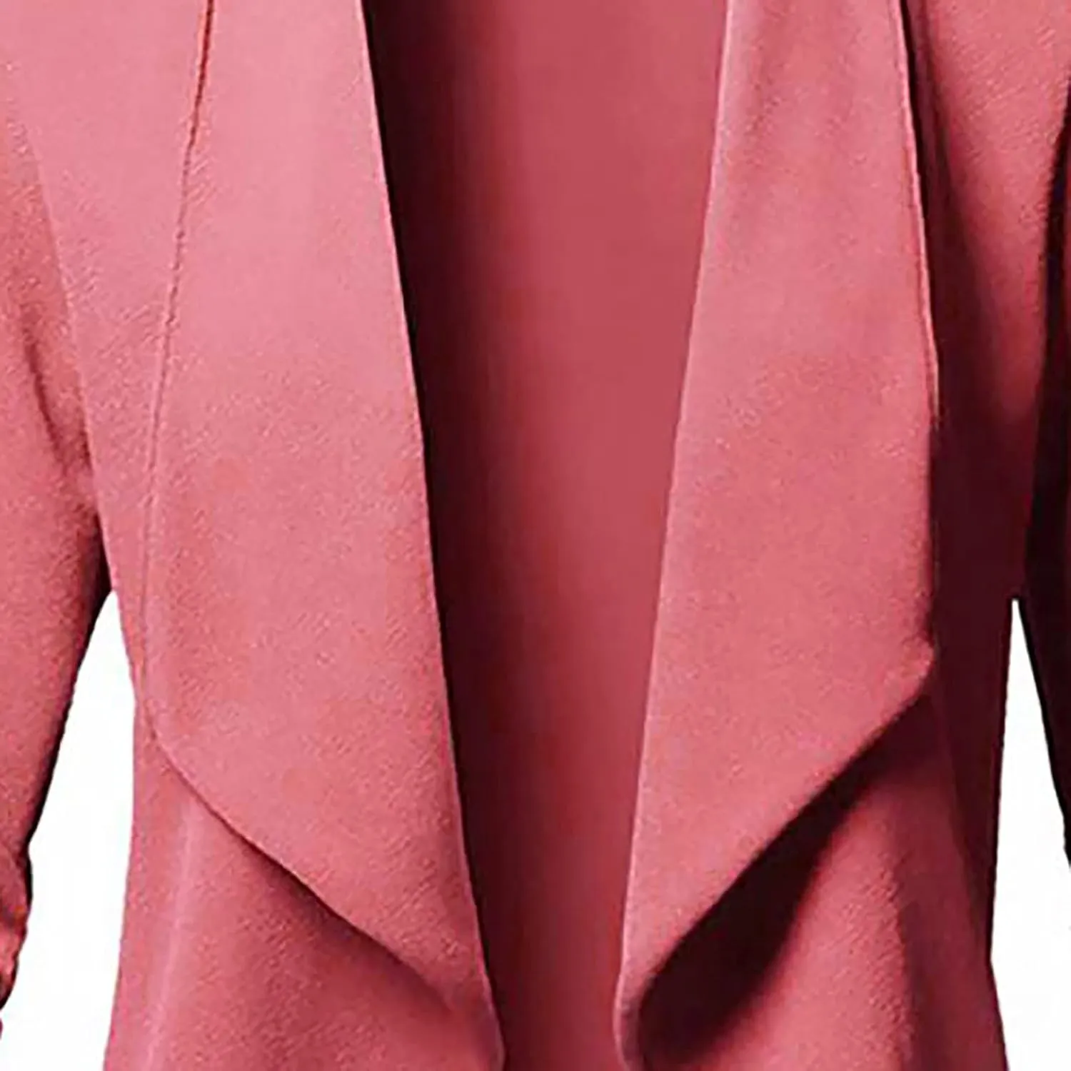 Womens Blazer Stretch 3/4 Gathered Sleeve Open Front Blazer Jackets Casual Lightweight Thin Work Office Blazers