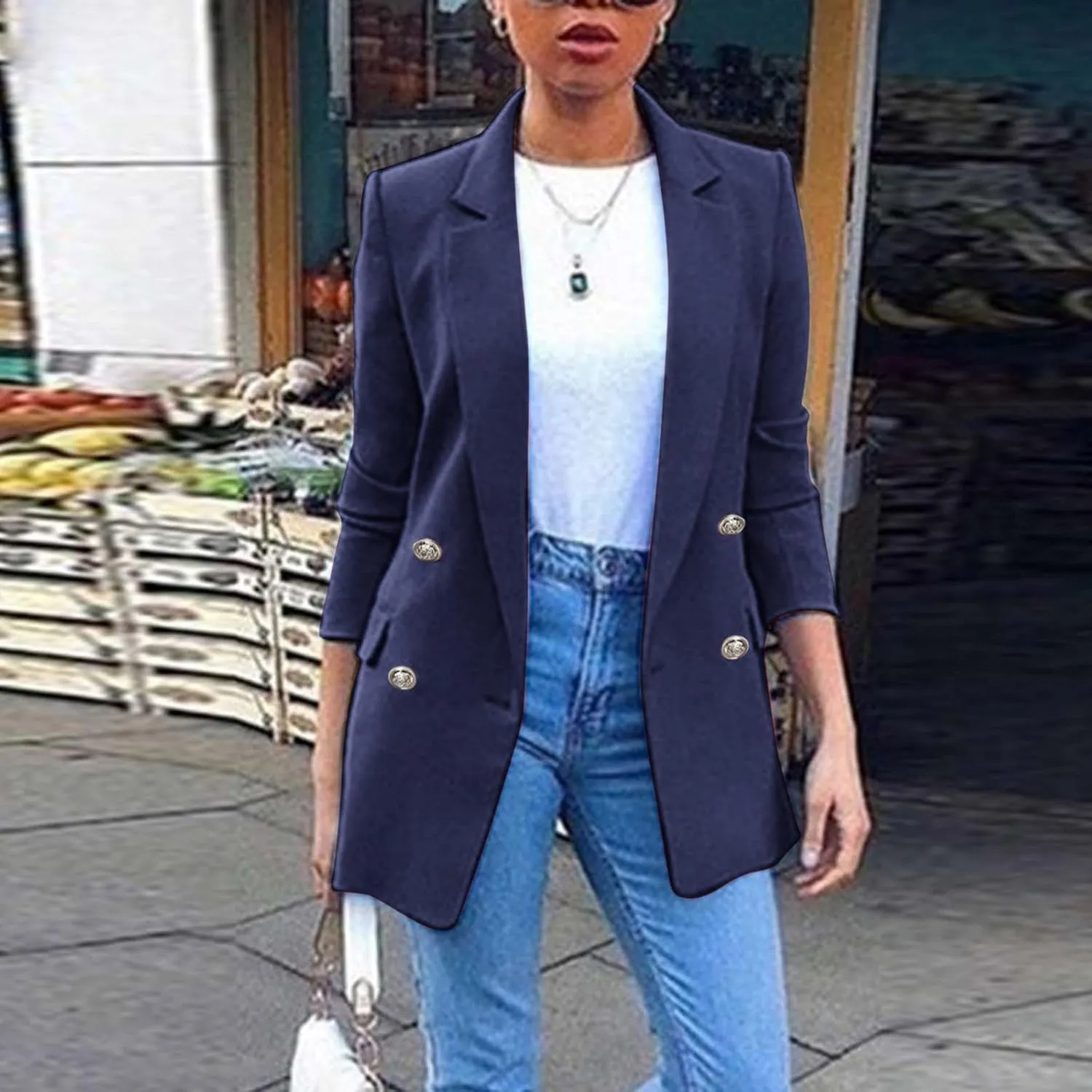 Womens Blazers Dressy Casual Business Women's Cardigan Long Sleeve Cute Trendy Blazers Fit It Herringbone Top