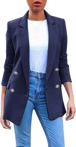 Womens Blazers Dressy Casual Business Women's Cardigan Long Sleeve Cute Trendy Blazers Fit It Herringbone Top