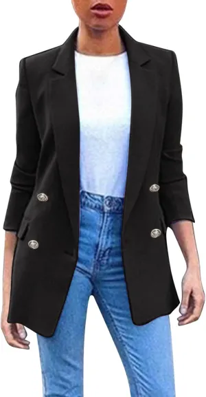 Womens Blazers Dressy Casual Business Women's Cardigan Long Sleeve Cute Trendy Blazers Fit It Herringbone Top