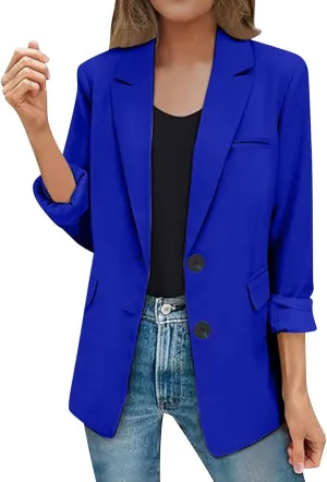 Womens Blazers Dressy Casual Long Sleeve Button Open Front Suit Jackets Work Office Blazers Jacket Trendy Clothes