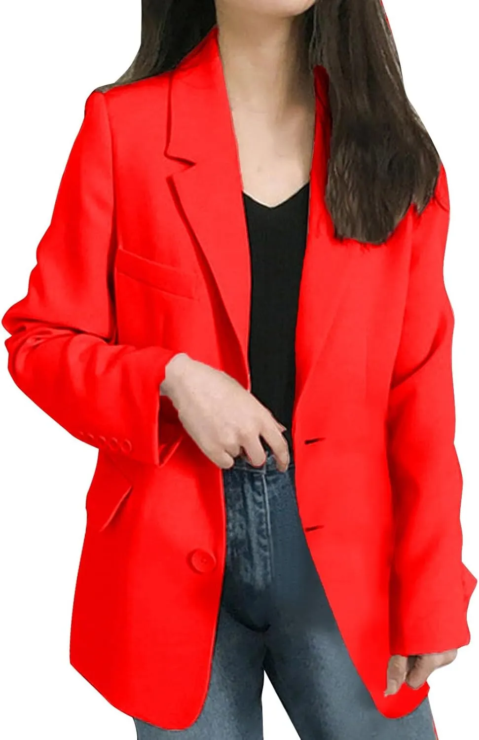 Womens Blazers for Work Casual Business Women Jacket Open Front Causal Novelty Top Baggy With Pockets Blazers