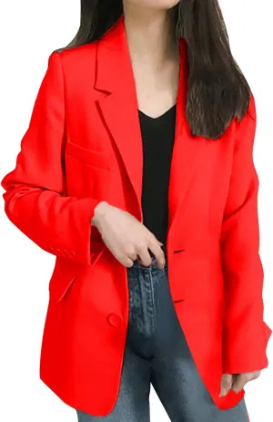 Womens Blazers for Work Casual Business Women Jacket Open Front Causal Novelty Top Baggy With Pockets Blazers