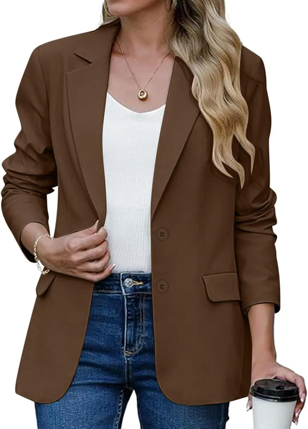 Womens Blazers for Work Professional Business Casual Long Sleeve Suit Jacket Open Front Work Office Blazers Jacket
