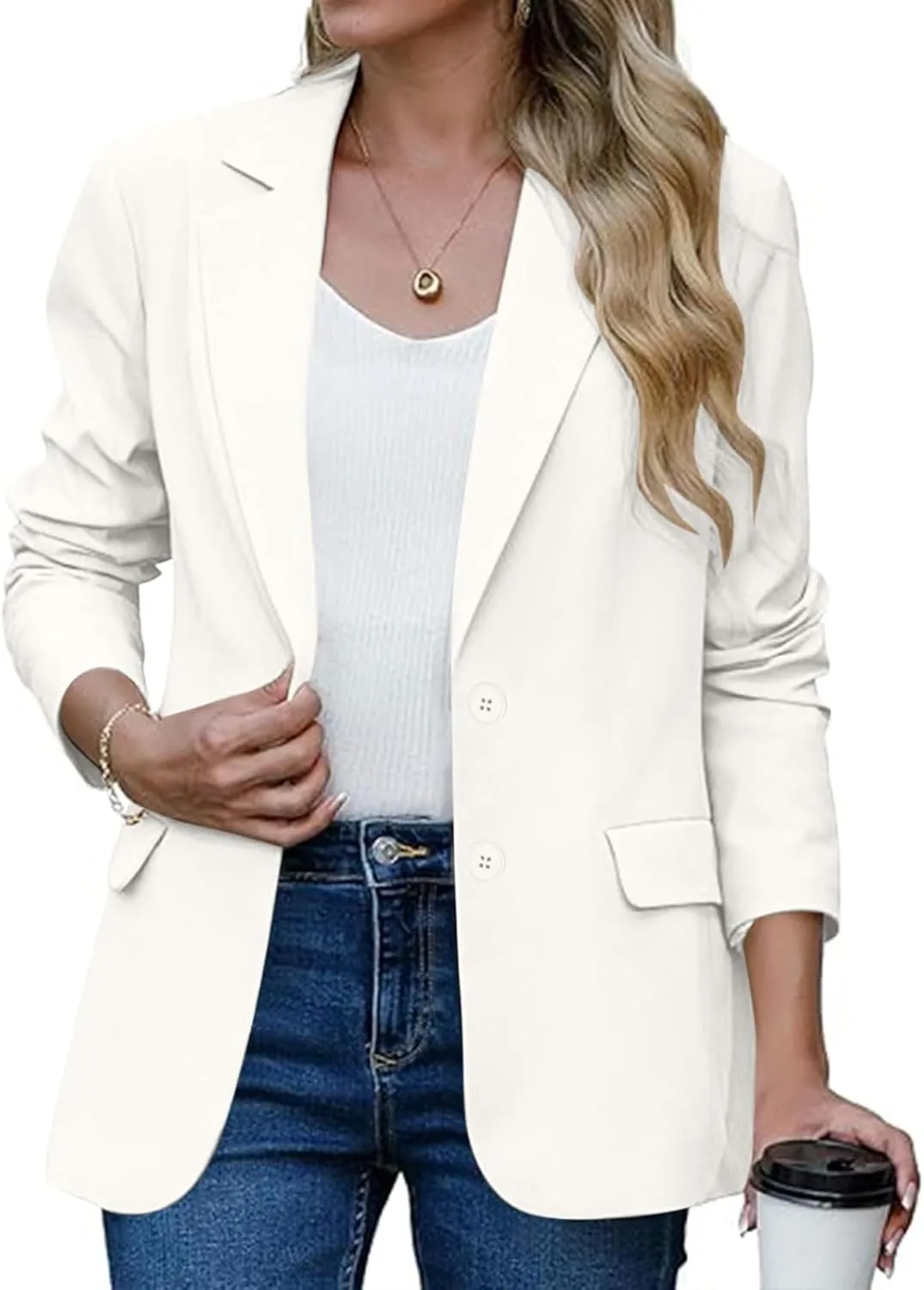 Womens Blazers for Work Professional Business Casual Long Sleeve Suit Jacket Open Front Work Office Blazers Jacket