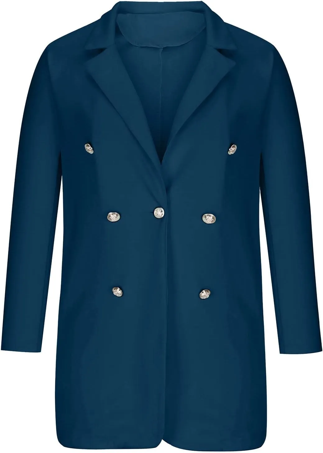 Women's Blazers Trench Coat Double Breasted Blazer Jackets Coat Fall Solid Long Sleeve Outerwear Coat