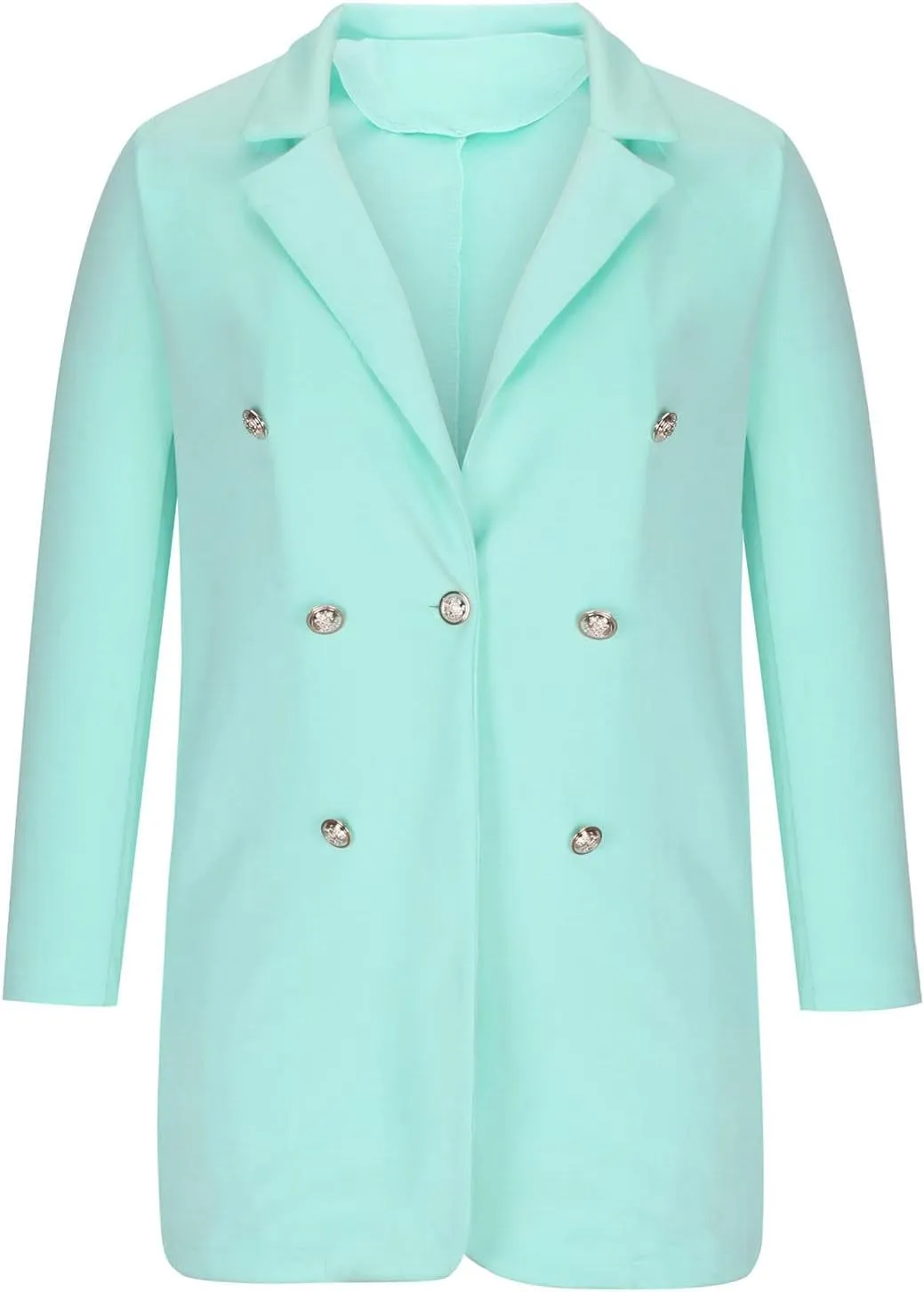 Women's Blazers Trench Coat Double Breasted Blazer Jackets Coat Fall Solid Long Sleeve Outerwear Coat