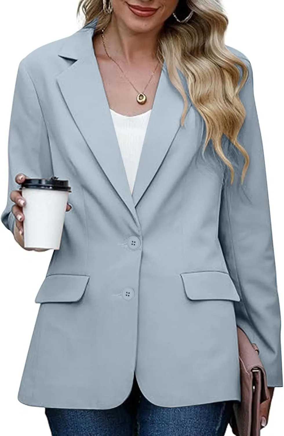 Womens Bussiness Casual Blazers with Shoulder Pads Fall Fashion Open Front Long Sleeve Work Office Oversized Blazer