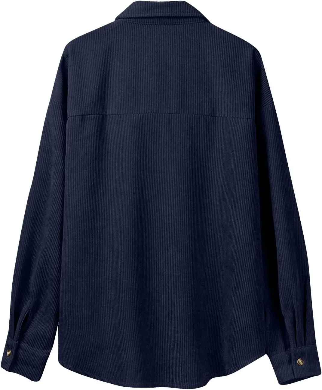 Womens Button Down Shirt Casual Loose Corduroy Jacket Long Sleeve Blouse Oversized Boyfriend Shacket with Pockets
