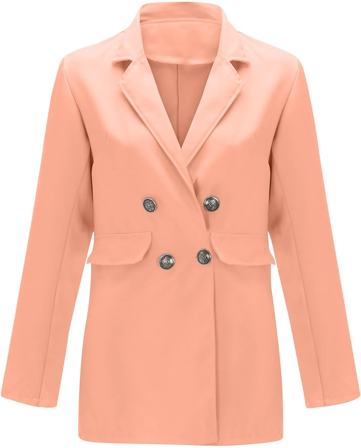 Womens Casual Blazer 2025 Long Sleeve Open Front Work Office Suit Jackets Lapel Button Blazer Jackets with Pockets