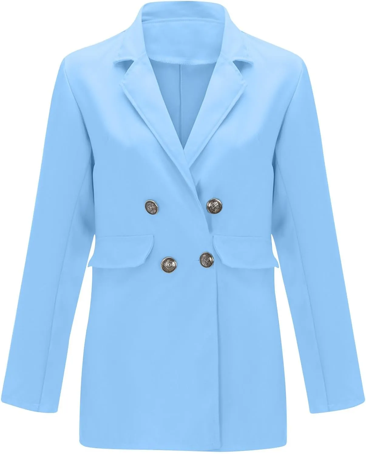 Womens Casual Blazer 2025 Long Sleeve Open Front Work Office Suit Jackets Lapel Button Blazer Jackets with Pockets