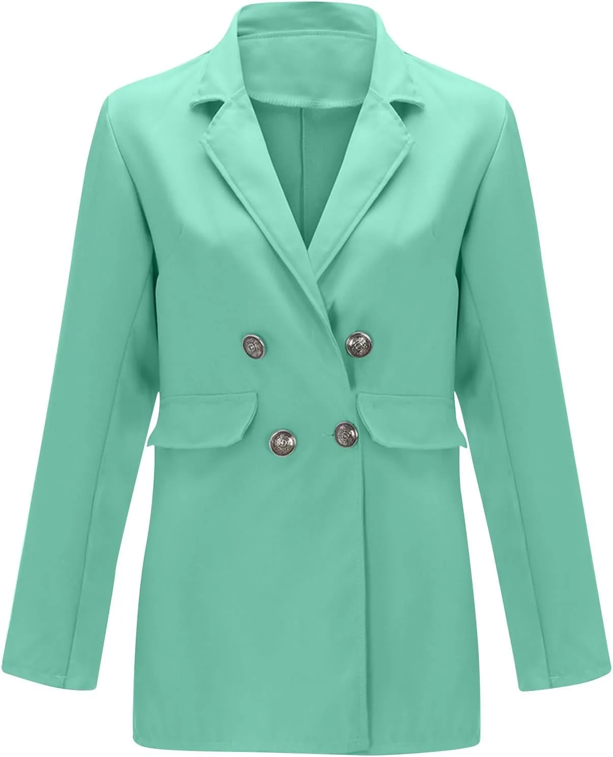 Womens Casual Blazer 2025 Long Sleeve Open Front Work Office Suit Jackets Lapel Button Blazer Jackets with Pockets