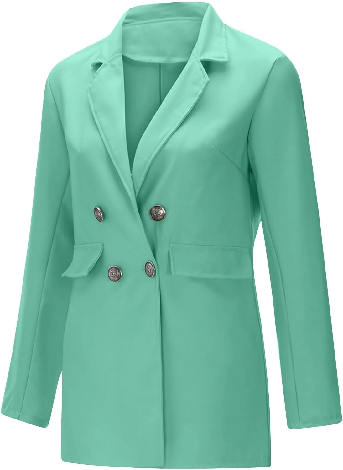 Womens Casual Blazer 2025 Long Sleeve Open Front Work Office Suit Jackets Lapel Button Blazer Jackets with Pockets