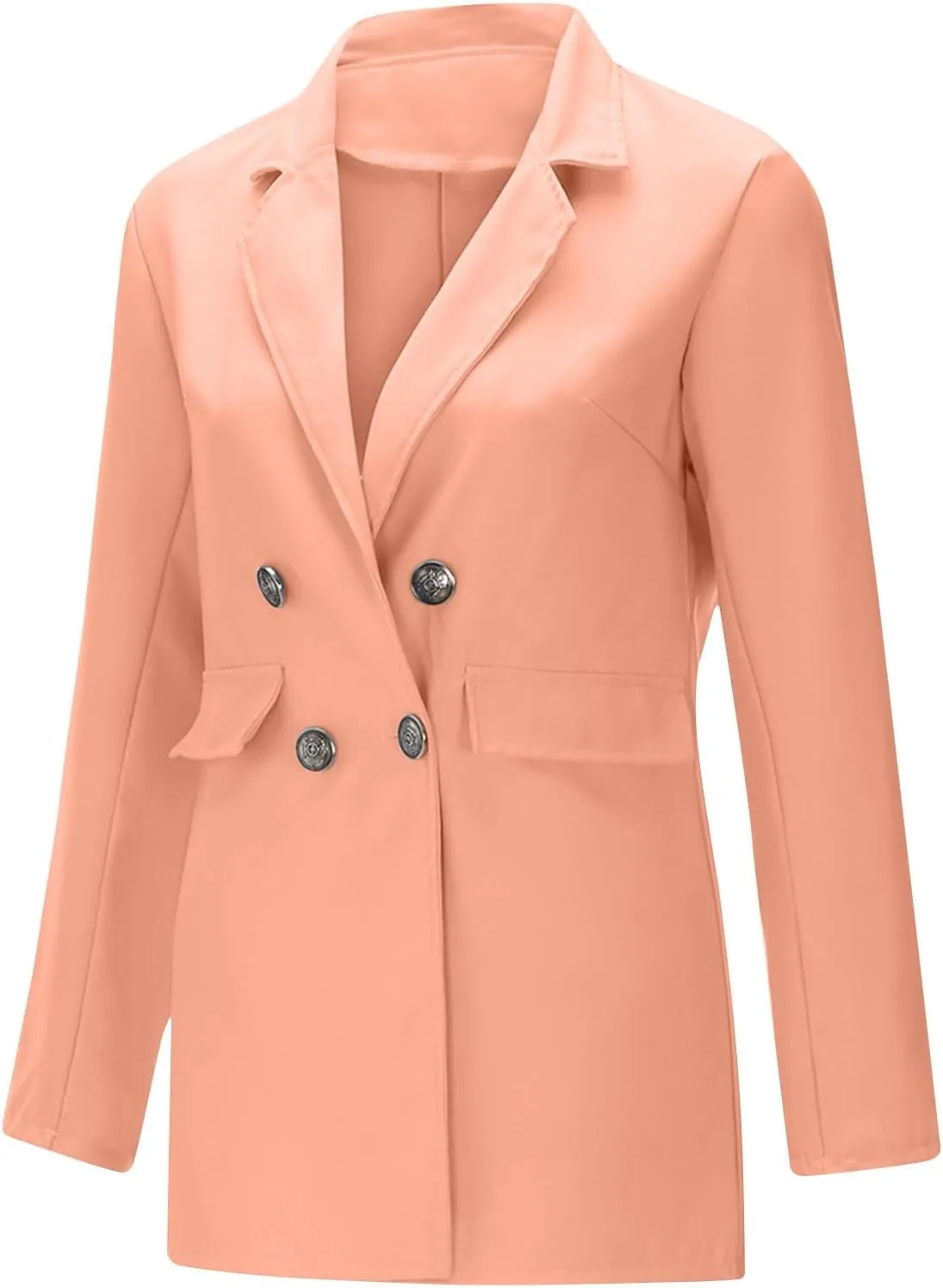 Womens Casual Blazer 2025 Long Sleeve Open Front Work Office Suit Jackets Lapel Button Blazer Jackets with Pockets