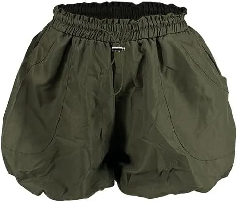 Women's Casual Bubble Shorts Elastic High Waist Workout Puffy Shorts