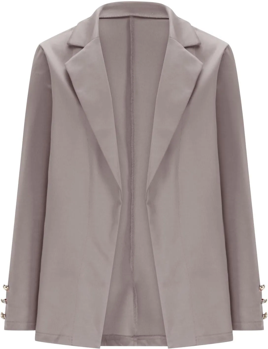 Womens Casual Long Sleeve Blazer Open Front Solid Color Work Office Blazer Jackets Lightweight Stretch Lapel Jackets
