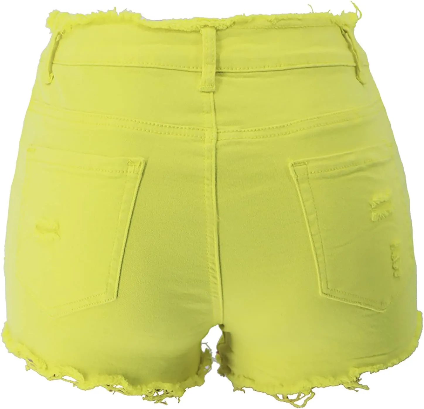 Women's Casual Mid Rise Denim Shorts Stretch Ripped Raw Hem Jean Shorts Frayed Hem Summer Hot Jean Shorts
