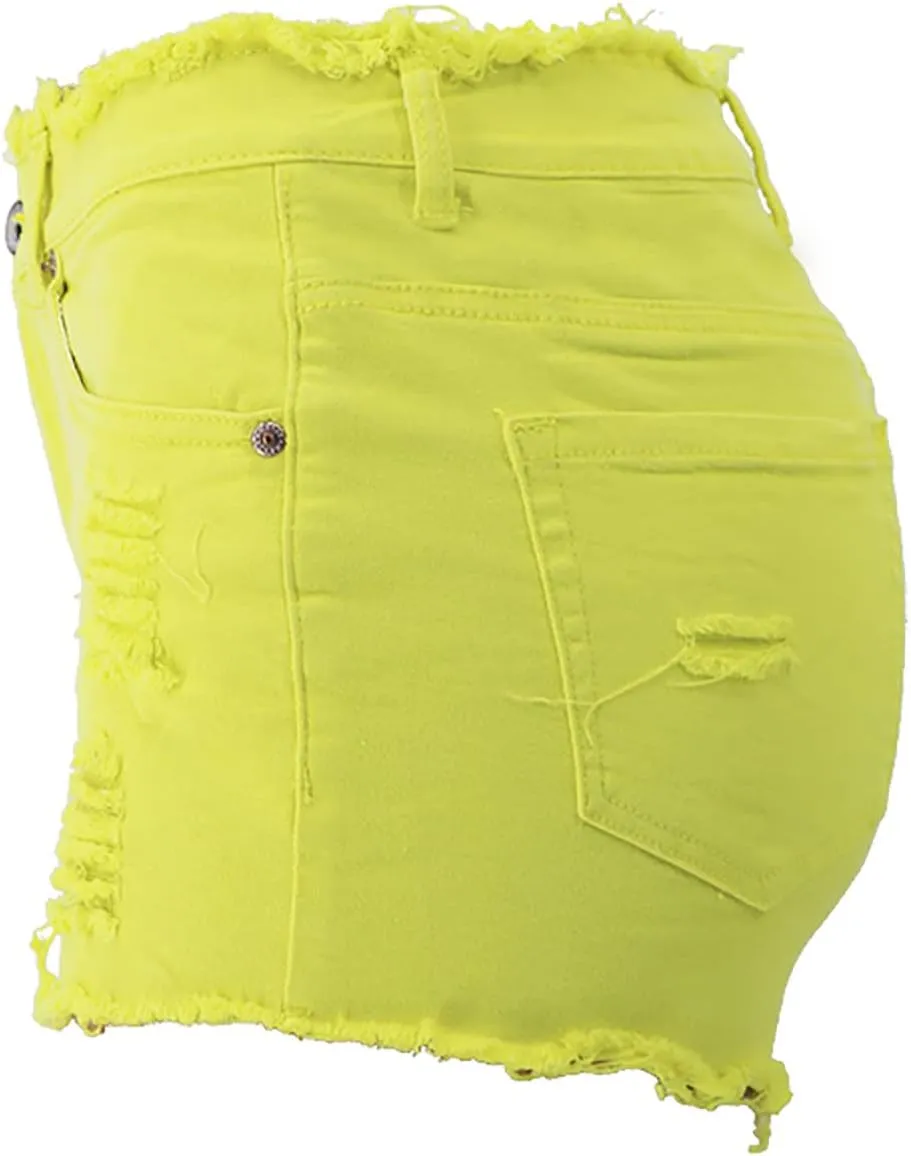 Women's Casual Mid Rise Denim Shorts Stretch Ripped Raw Hem Jean Shorts Frayed Hem Summer Hot Jean Shorts