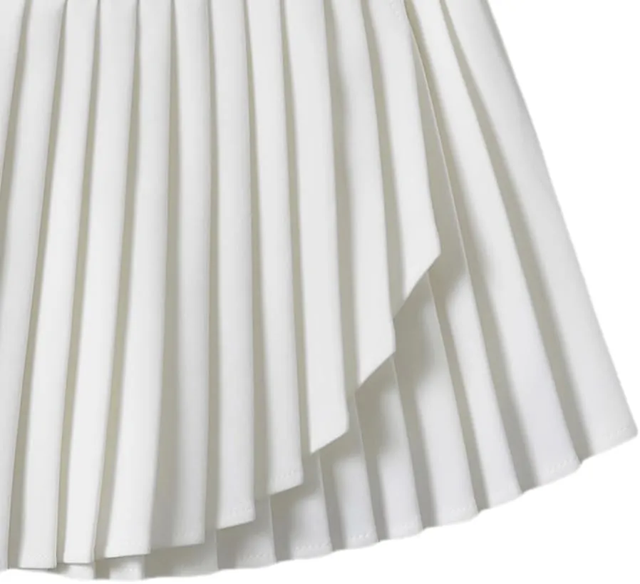 Womens' Casual Pleated Pleated Skort Flared Skirt with Lining Shorts